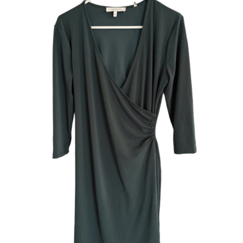 Lark & Ro Deep Green Long Sleeve Dress
